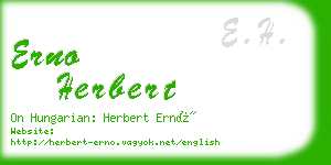 erno herbert business card